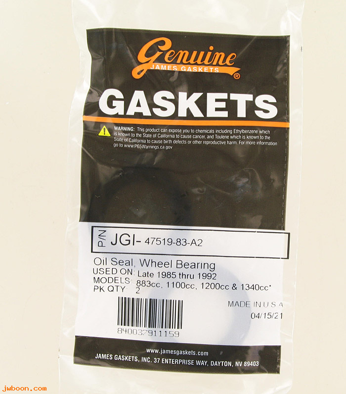 R  47519-83A.2pack (47519-83A / 47519-58): Oil seals, rear fork swing arm - James Gaskets
