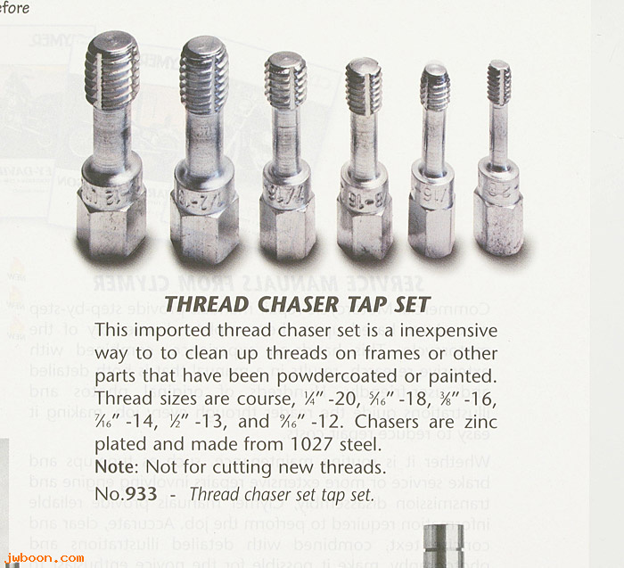 R 933 (): Thread chaser set - All models, in stock