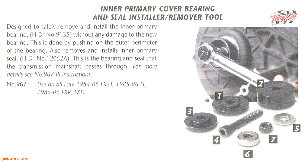 R 967 (): Inner primary cover bearing and seal tool-JIMS - FXST late'84-'06