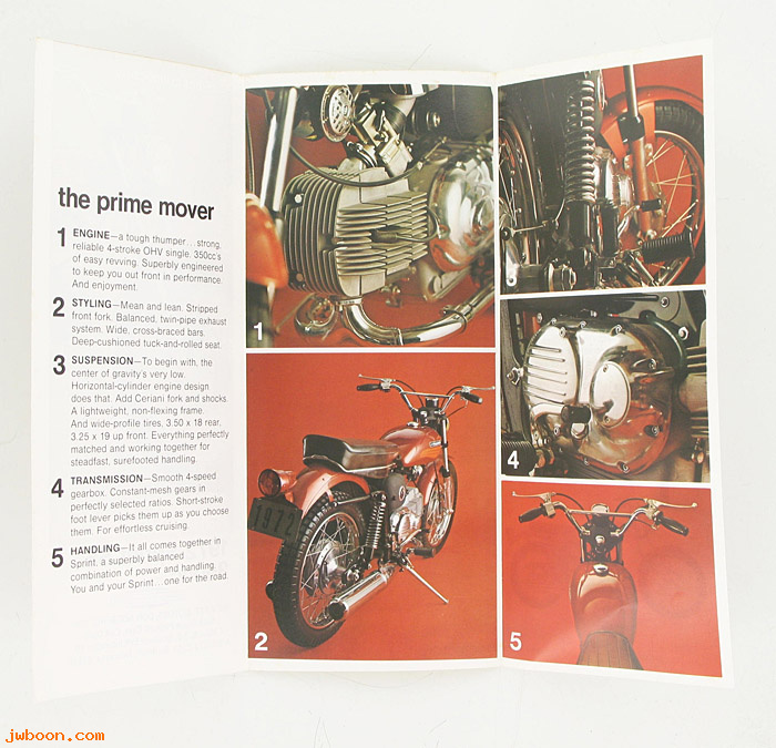  SB1972SS (): Specifications brochure 1972 Sprint 350cc - NOS