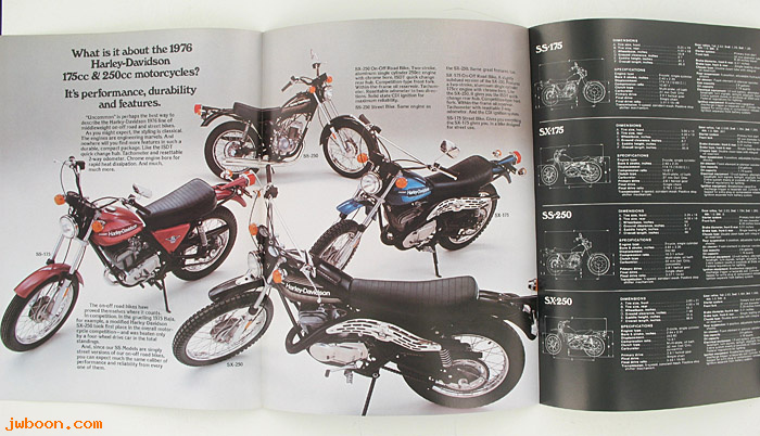  SB1976SSX (): Specifications brochure 1976 175cc and 250cc models - NOS