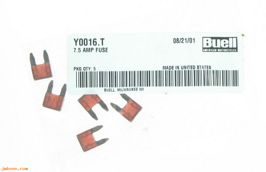   Y0016.T (Y0016.T): Fuse - 7.5 amp - NOS - Buell Blast '00-'10, XB '03-'05