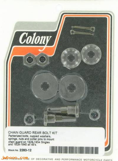C 2283-12 ( 3813-29): Chain guard rear bolt kit - Singles 29-34. 750cc 29-40, in stock
